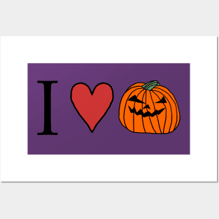 I Love Halloween Horror Pumpkin Face Posters and Art